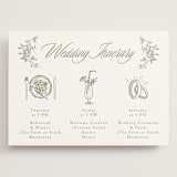"Vintage Garden" - Wedding Weekend Itinerary Cards in Forest by Sherley Ferreira - Front