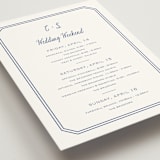 "Deluxe" - Wedding Weekend Itinerary Cards in Blueberry by Carolyn MacLaren - Detail
