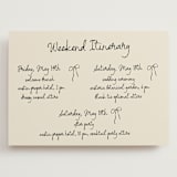 "Inkwoven" - Wedding Weekend Itinerary Cards in Tuxedo by Jelena Vuletic - Front