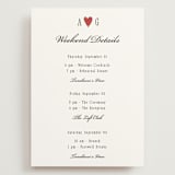 "Two Hearts" - Wedding Weekend Itinerary Cards in Lily by Pati Cascino - Front