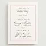 "Nola" - Wedding Weekend Itinerary Cards in Peony by Megan Davis - Front