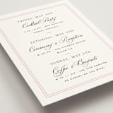 "Nola" - Wedding Weekend Itinerary Cards in Peony by Megan Davis - Detail