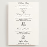 "Formal Minimalist" - Wedding Weekend Itinerary Cards in Silk by Kelly Schmidt - Front