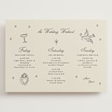 "Milagro" - Wedding Weekend Itinerary Cards in Ivory by Ani Somi - Front