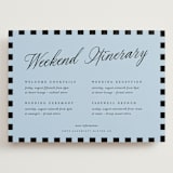 "Tarte Tatin" - Wedding Weekend Itinerary Cards in Sky by Blustery August - Front