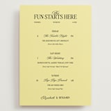 "The Eternal" - Wedding Weekend Itinerary Cards in Butter by Helena Vitto - Front
