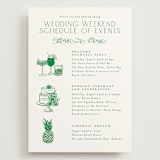 "Tropical Toile" - Wedding Weekend Itinerary Cards in Jade by Jenna Holcomb - Front