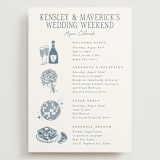 "Mountain Toile" - Wedding Weekend Itinerary Cards in Denim by Jenna Holcomb - Front