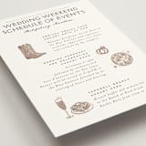 "Mountain Ranch Toile" - Wedding Weekend Itinerary Cards in Leather by Jenna Holcomb - Detail