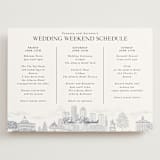 "Boston Toile" - Wedding Weekend Itinerary Cards in Marine by Jenna Holcomb - Front