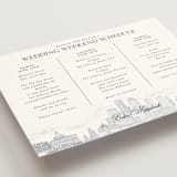 "Boston Toile" - Wedding Weekend Itinerary Cards in Marine by Jenna Holcomb - Detail