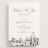 "New York Skyline" - Wedding Weekend Itinerary Cards in Noir by Melinda Denison - Front