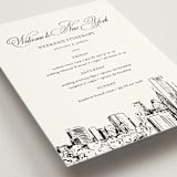 "New York Skyline" - Wedding Weekend Itinerary Cards in Noir by Melinda Denison - Detail