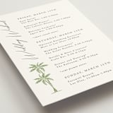 "Palm Monogram" - Wedding Weekend Itinerary Cards in Leaf by Olivia Raufman - Detail
