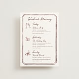 "Handwritten" - Wedding Weekend Itinerary Cards in Wine by Cass Loh - Front