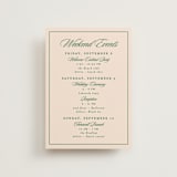 "Scripted" - Wedding Weekend Itinerary Cards in Emerald by Creo Study - Front