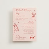 "Cheers to Love" - Wedding Weekend Itinerary Cards in Scarlet by Cass Loh - Front