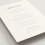 "Empire" - Wedding Weekend Itinerary Cards in Dusty Blue by Jennifer Postorino - Detail