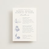 "Coastal Toile" - Wedding Weekend Itinerary Cards in Periwinkle by Jenna Holcomb - Front