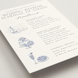 "Coastal Toile" - Wedding Weekend Itinerary Cards in Periwinkle by Jenna Holcomb - Detail