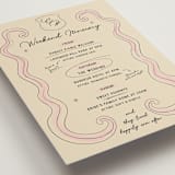 "Modern Fairy Tale" - Wedding Weekend Itinerary Cards in Rose by Helena Vitto - Detail