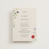 "Wild meadow" - Wedding Weekend Itinerary Cards in Elder Flower by Sarah Knight - Front