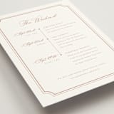 "Avery" - Wedding Weekend Itinerary Cards in Dusty Pink by Jennifer Postorino - Detail