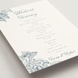 "Wreath In Bloom" - Wedding Weekend Itinerary Cards in Lake by Leah Bisch - Detail