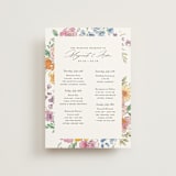 "Floral Pop" - Wedding Weekend Itinerary Cards in Tropical by Itsy Belle Studio - Front