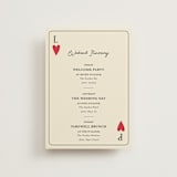 "Red Hearts" - Wedding Weekend Itinerary Cards in Champagne by Helena Vitto - Front