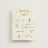 "Coastal Drift" - Wedding Weekend Itinerary Cards in Caribbean Citrus by Pixel and Hank - Front