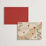 "Japanese Textile" - Wedding Weekend Itinerary Cards in Rose by Jennifer Holbrook - Back of Card Options