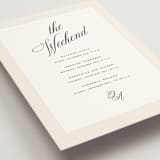 "Modern Romance" - Wedding Weekend Itinerary Cards in Almond by Eric Clegg - Detail