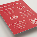 "Love in Bloom" - Wedding Weekend Itinerary Cards in Brick by Julia Liverton - Detail