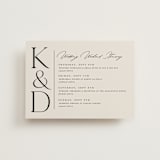 "Modern Monogram" - Wedding Weekend Itinerary Cards in Ecru by Erica Krystek - Front