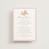 "Wildflower Wreath" - Wedding Weekend Itinerary Cards in Peony by Yaling Hou Suzuki - Front