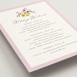 "Wildflower Wreath" - Wedding Weekend Itinerary Cards in Peony by Yaling Hou Suzuki - Detail