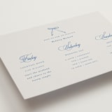 "Amalfi Blue" - Wedding Weekend Itinerary Cards in Blue Mist by Design Lotus - Detail