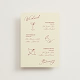"Elizabeth" - Wedding Weekend Itinerary Cards in Burgundy by Helena Vitto - Front