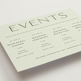 "Swoon" - Wedding Weekend Itinerary Cards in Lemongrass by Sam Dubeau - Detail