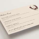 "Romantics" - Wedding Weekend Itinerary Cards in Merlota by Susan Moyal - Detail