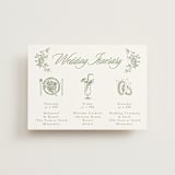 "Vintage Garden" - Wedding Weekend Itinerary Cards in Forest by Sherley Ferreira - Front