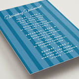 "The Emma" - Wedding Weekend Itinerary Cards in Cerulean by Kristie Kern - Detail