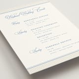 "Patterned florals" - Wedding Weekend Itinerary Cards in Powder by Creo Study - Detail