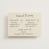 "Inkwoven" - Wedding Weekend Itinerary Cards in Tuxedo by Jelena Vuletic - Front