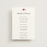 "Two Hearts" - Wedding Weekend Itinerary Cards in Lily by Pati Cascino - Front