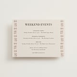 "Amari" - Wedding Weekend Itinerary Cards in Ivory by Oma N. Ramkhelawan - Front