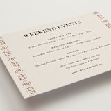 "Amari" - Wedding Weekend Itinerary Cards in Ivory by Oma N. Ramkhelawan - Detail