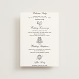 "Formal Minimalist" - Wedding Weekend Itinerary Cards in Silk by Kelly Schmidt - Front