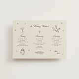 "Milagro" - Wedding Weekend Itinerary Cards in Ivory by Ani Somi - Front